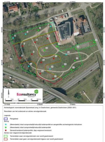 Kaart met gebieden die nog onderzocht moeten worden.